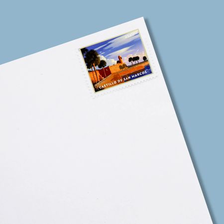 2021 US MNH Priority Mail Castillo De San Marcos Mail Pane Unused Forever Stamps For Mailing